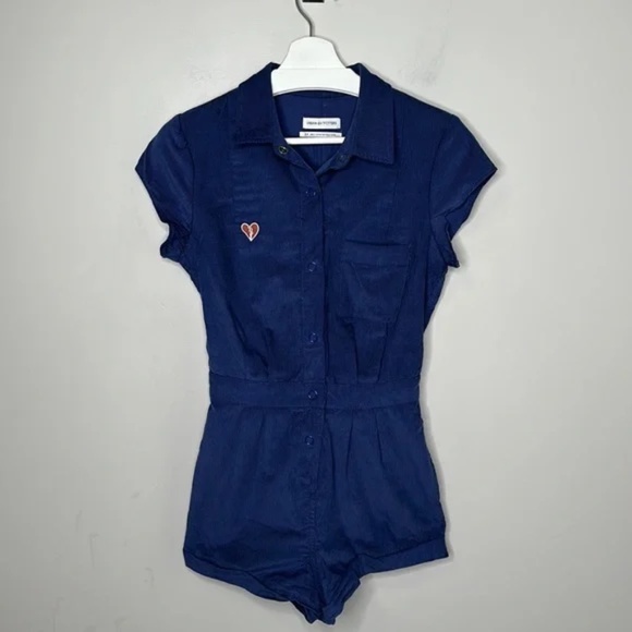 Urban Outfitters Knock Out Blue Quinn Shortie Corduroy Romper - Picture 3 of 16